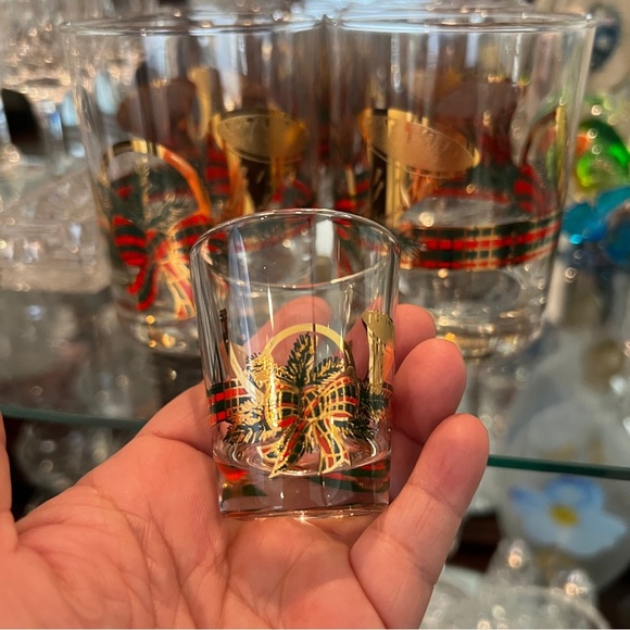 Culver 22K Gold Mid-Century Yule Horn Double Old Fashion Glasses (Set of 6) - Picture 7 of 17